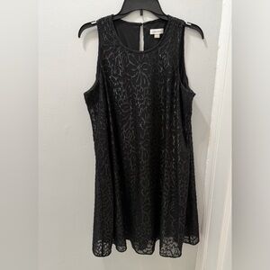 Calvin Klein Black Floral Shift Dress